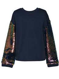 Flip Sequin Sleeves Sweatshirt