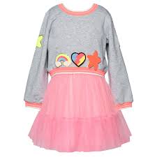 L/S Twoffer Mesh Dress W/ Neon Patches
