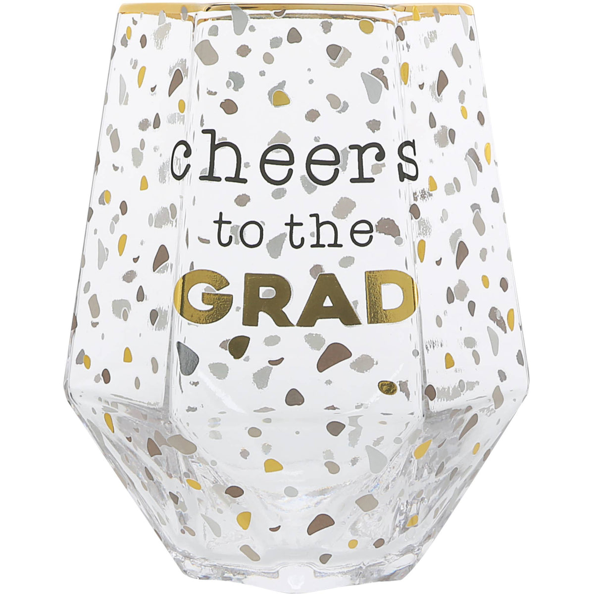 Graduation Cheer Glass Cheers to the Grad - 16 oz Geometric Glass – Madison Paul
