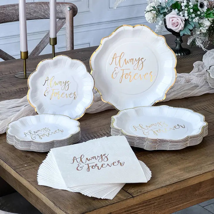 24 pc Always & Forever Dinner Plates