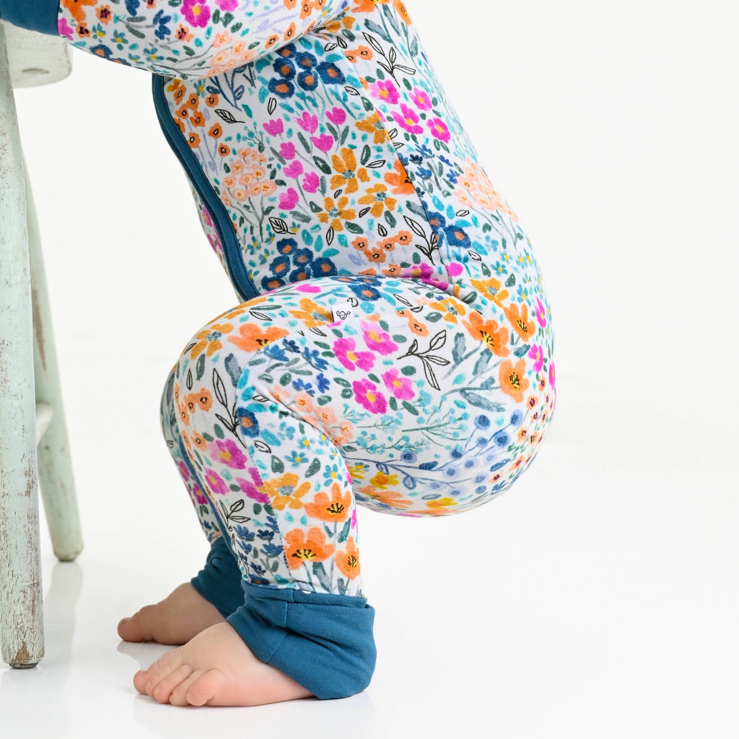 Whispering Wildflowers Bamboo baby pajamas convertible Romper