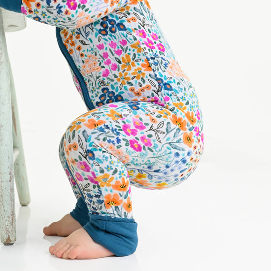 Whispering Wildflowers Bamboo baby pajamas convertible Romper