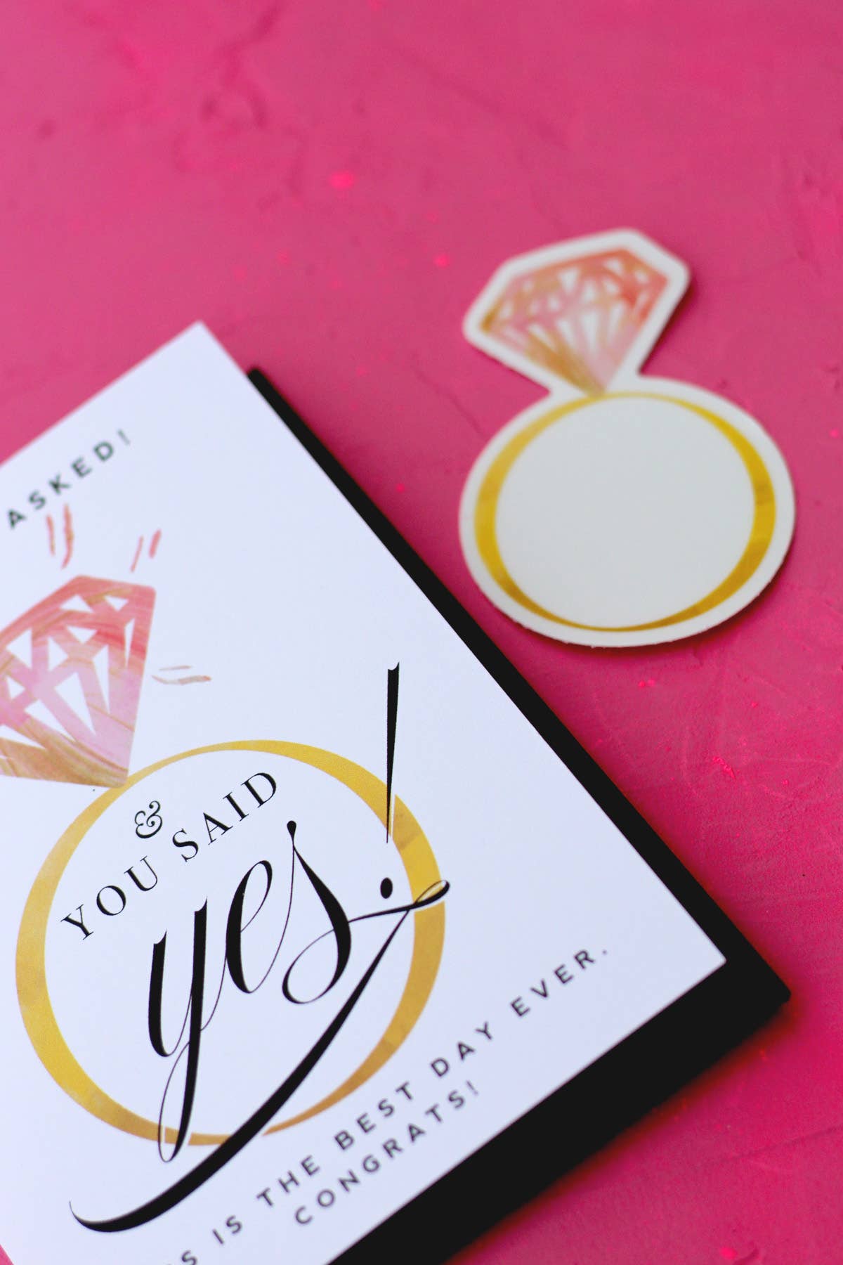 Engaged Rings Stickers Pink Diamond Engagement Ring Sticker – Madison Paul