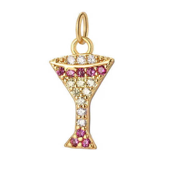 Pave Drink Charm For Charm Bar & Charm Necklace