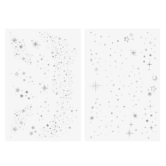 Load image into Gallery viewer, Silver FAIRY DUST metallic face glitter tattoo pack
