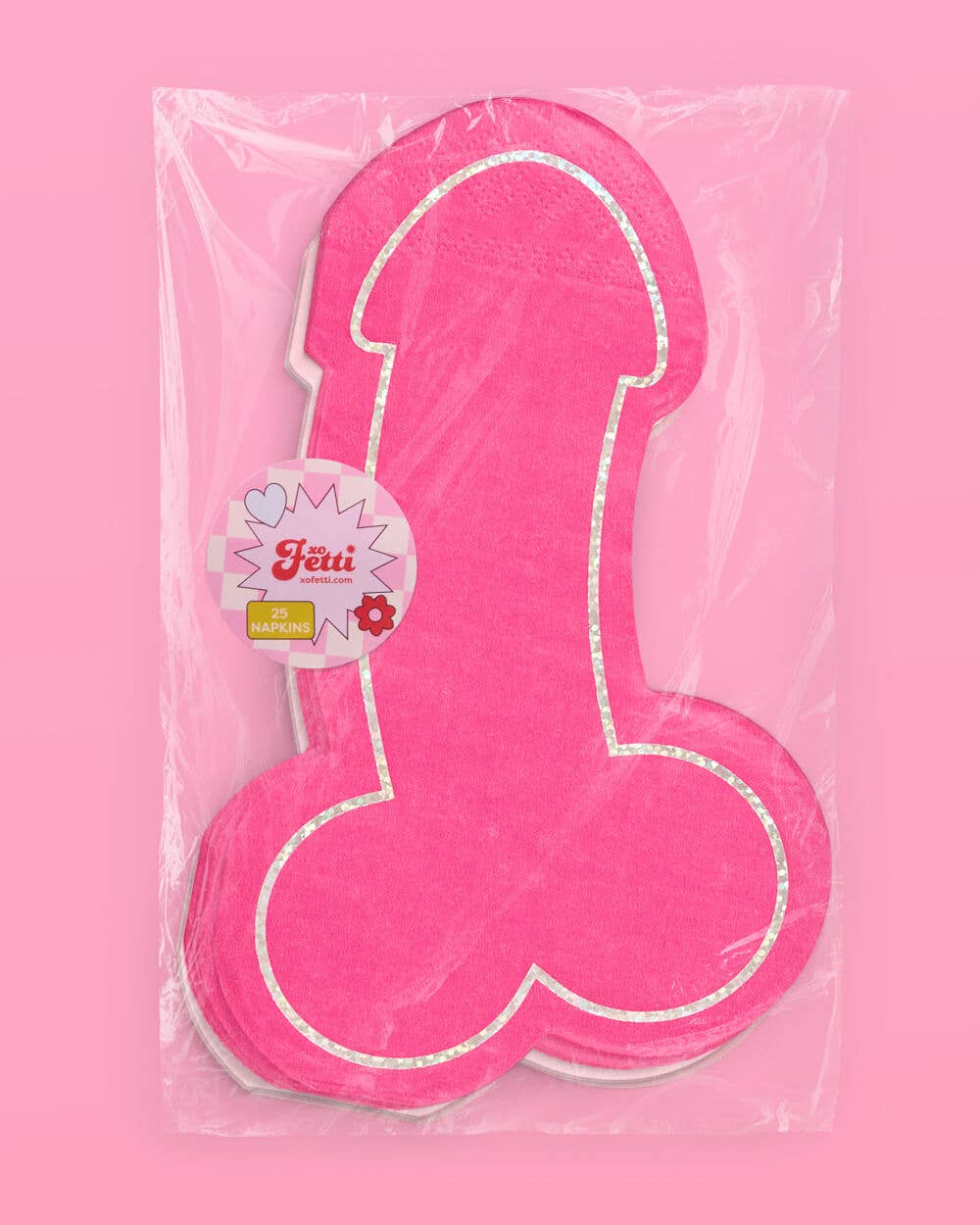Naughty Bachelorette Foil Penis Napkin, Party Decor, Bridal