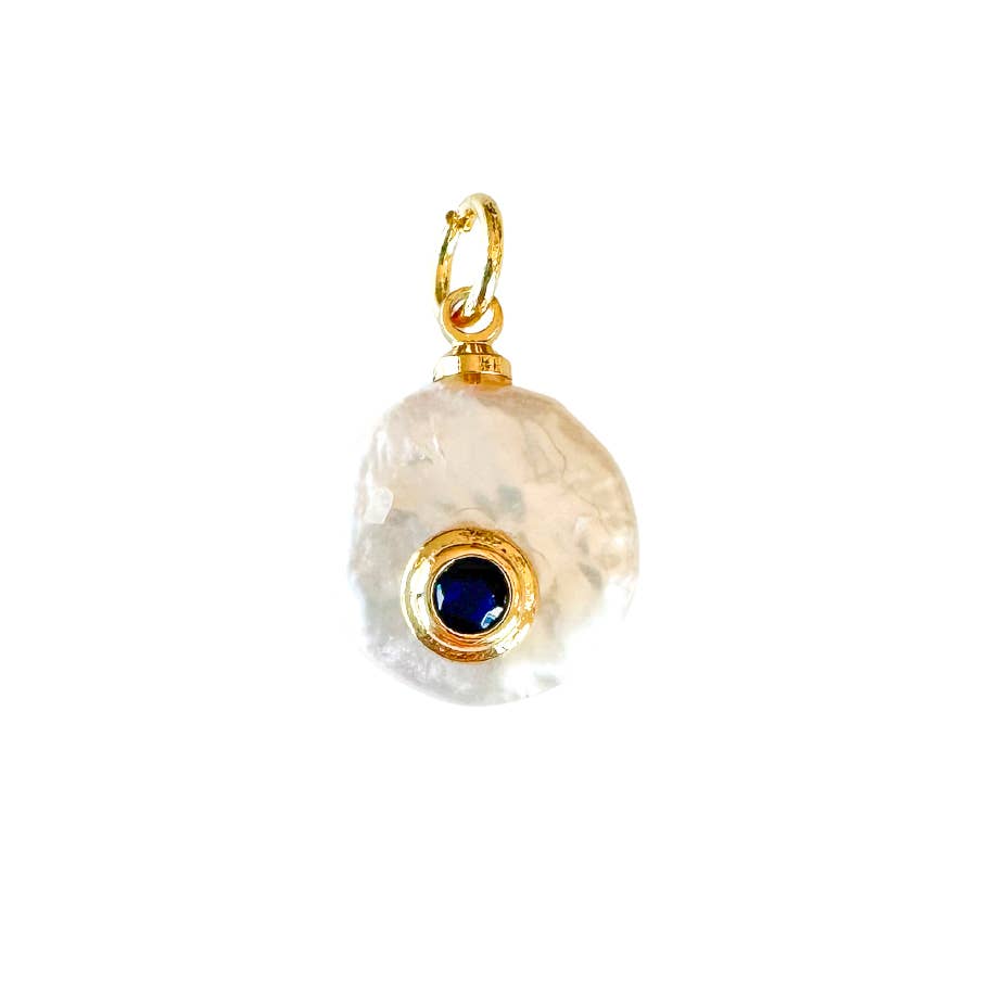 Fresh Pearl Birthstone Charm For Charm Necklace & Bracelet: Dark Pink Red