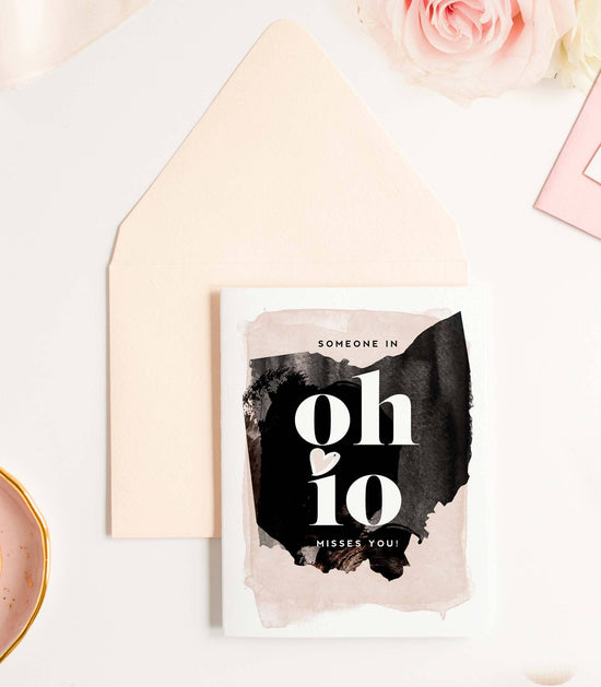 Someone In Ohio Misses You - Love Greeting Card
