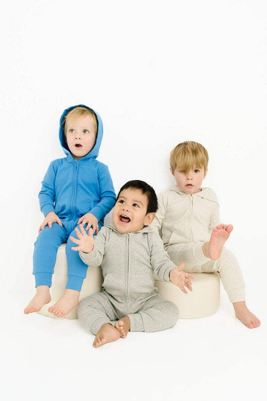 Ash Gray Zip Up Hooded Romper