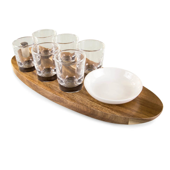 Load image into Gallery viewer, Shot Glass Serving Set with Wooden Tray
