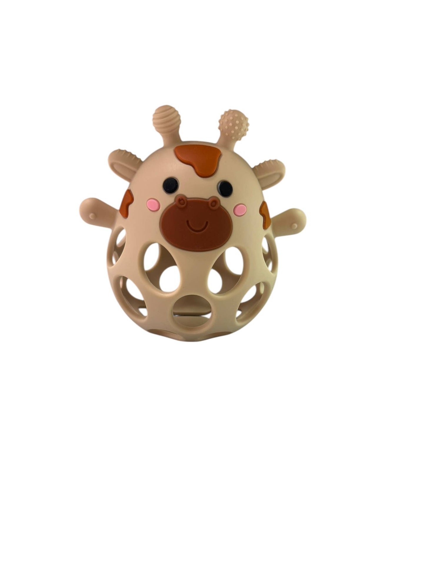Silicone 3D Giraffe Teether Silicone : Navajo Beige