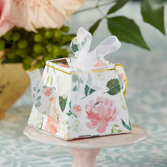 Load image into Gallery viewer, Floral Teapot Favor Box (Set of 24)
