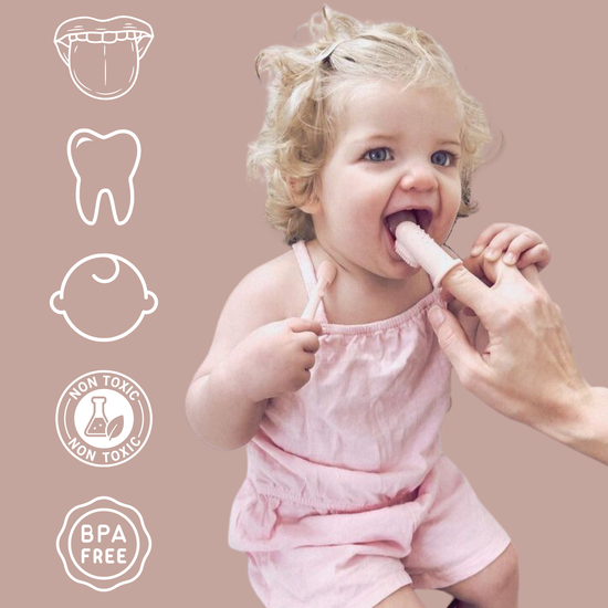 Load image into Gallery viewer, Baby Finger Toothbrush &amp;amp; Tongue Cleaner Oral Set 3m+ (Blush)
