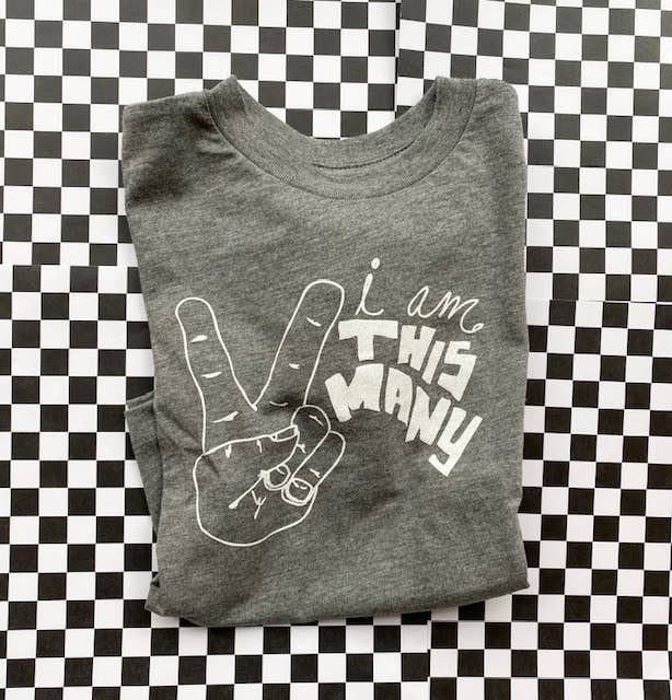 I am This Many Tee- Two: Charcoal