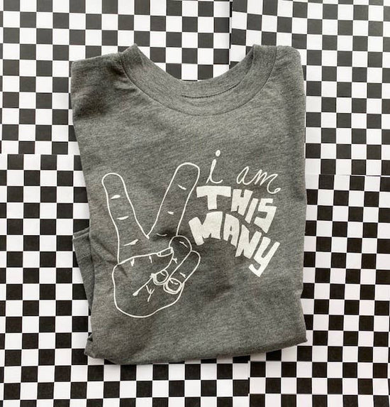 I am This Many Tee- Two: Charcoal