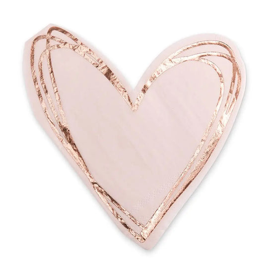 Heart Napkins with Rose Gold Foil
