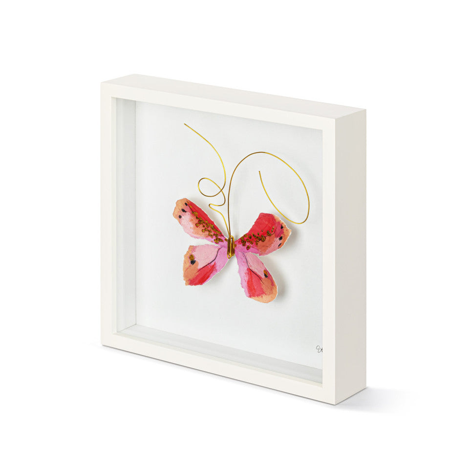 Pink Butterfly Wall Art 10"sq