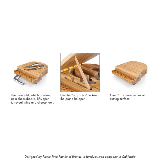 Load image into Gallery viewer, Piano Cheese Cutting Board &amp;amp; Utensils Set
