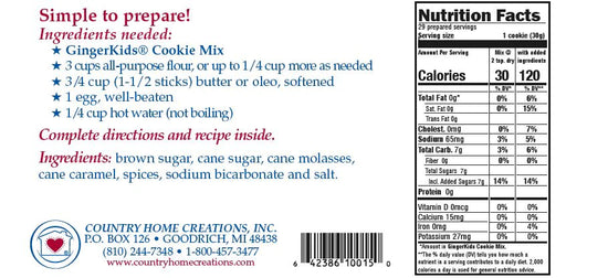 Gingerkids Cookie Mix Kit