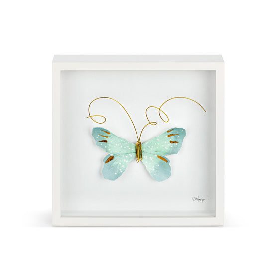 Light Blue Butterfly Wall Art 10"sq