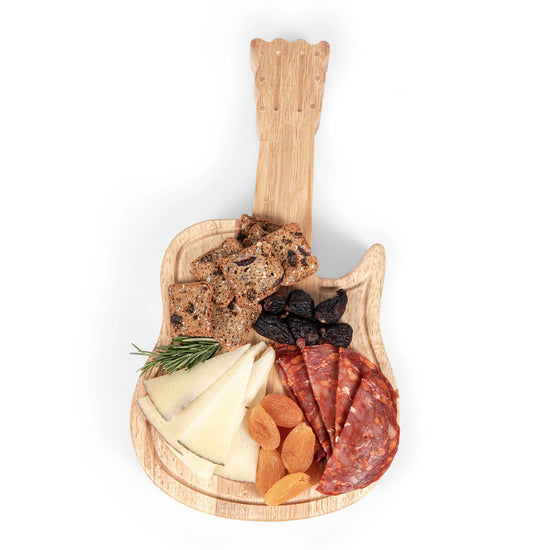 Load image into Gallery viewer, Guitar Cheese Board with Utensils - Bamboo
