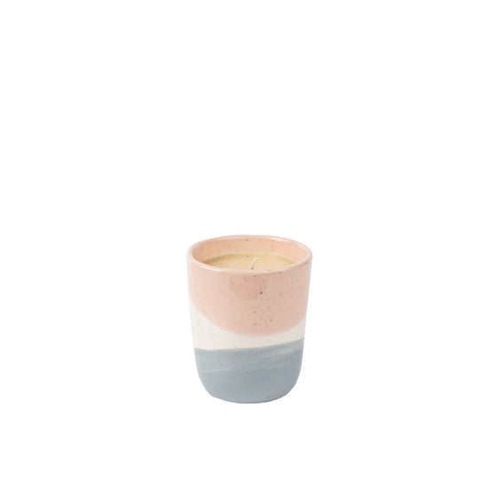 Sweet Grace Neutral Grey/Pink Ceramic Pot Candle