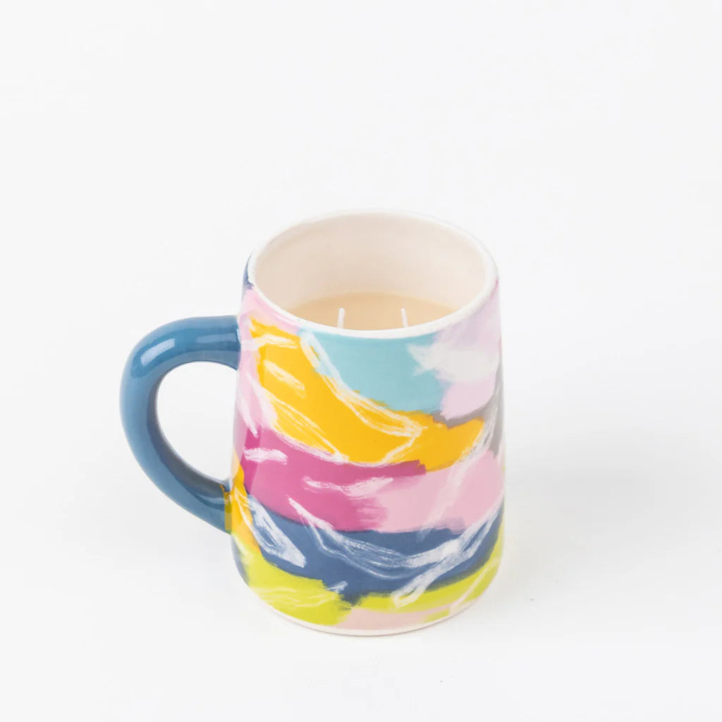 Sweet Grace Multi Color Ceramic Pot Candle