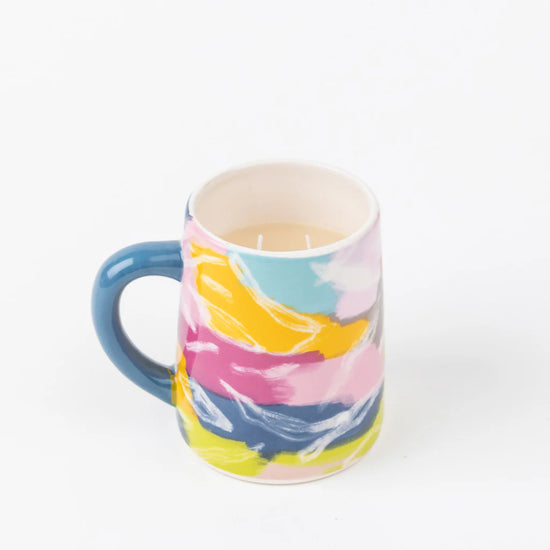 Sweet Grace Multi Color Ceramic Pot Candle