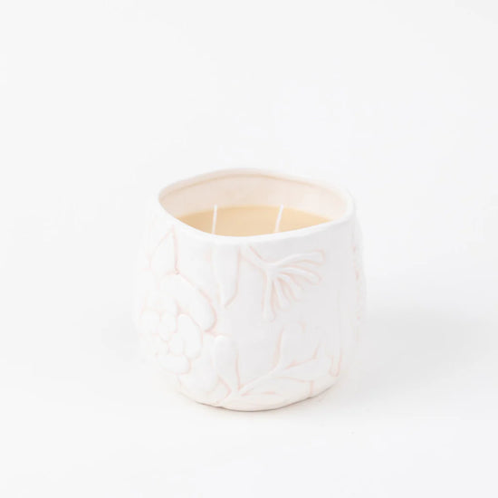 Sweet Grace Floral Ceramic Pot Candle