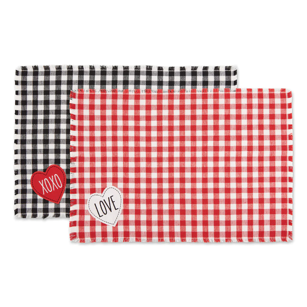 Love & XOXO Check Placemats
