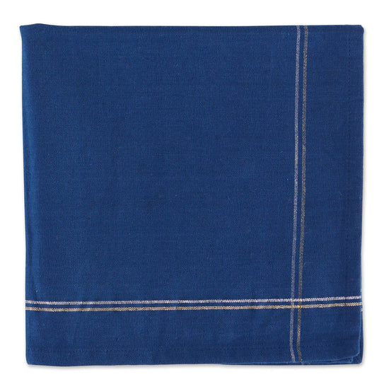 Sapphire Blue Gold/Silver Metallic Border Napkins