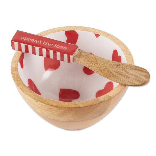 Spread the Love Enamel Wood Bowl Spreader Set