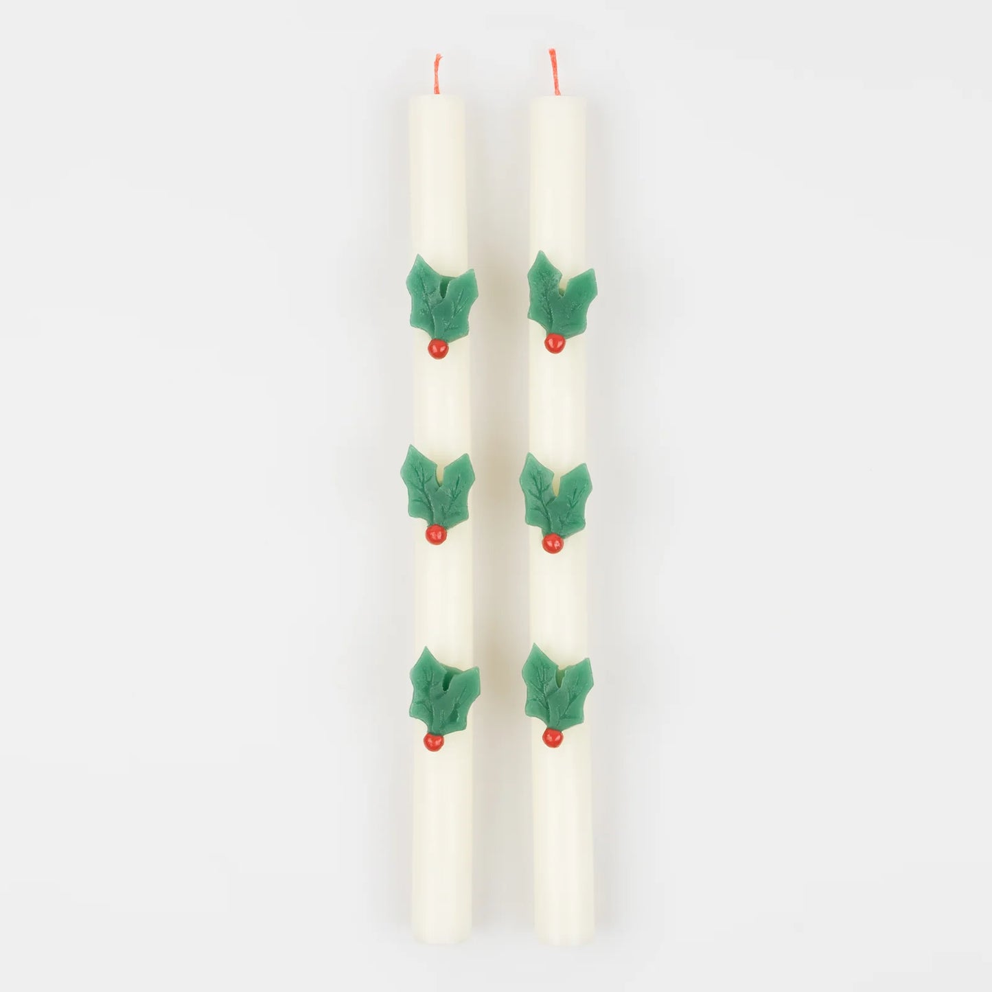 Holly Taper Candles