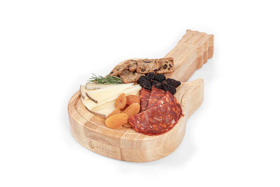 Load image into Gallery viewer, Guitar Cheese Board with Utensils - Bamboo
