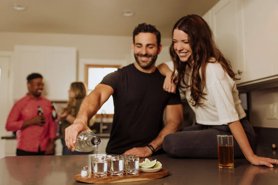 Load image into Gallery viewer, Shot Glass Serving Set with Wooden Tray
