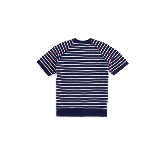 Load image into Gallery viewer, Adult Lightweight Stripes Navy S/Slv Sweatshirt
