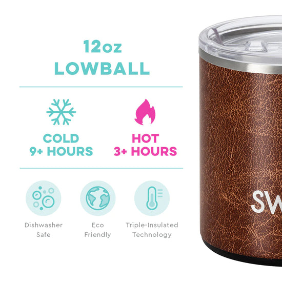 Load image into Gallery viewer, Leather Lowball Tumbler (12oz)
