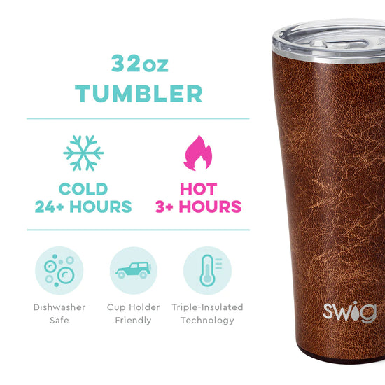 Load image into Gallery viewer, Leather Tumbler (32oz)
