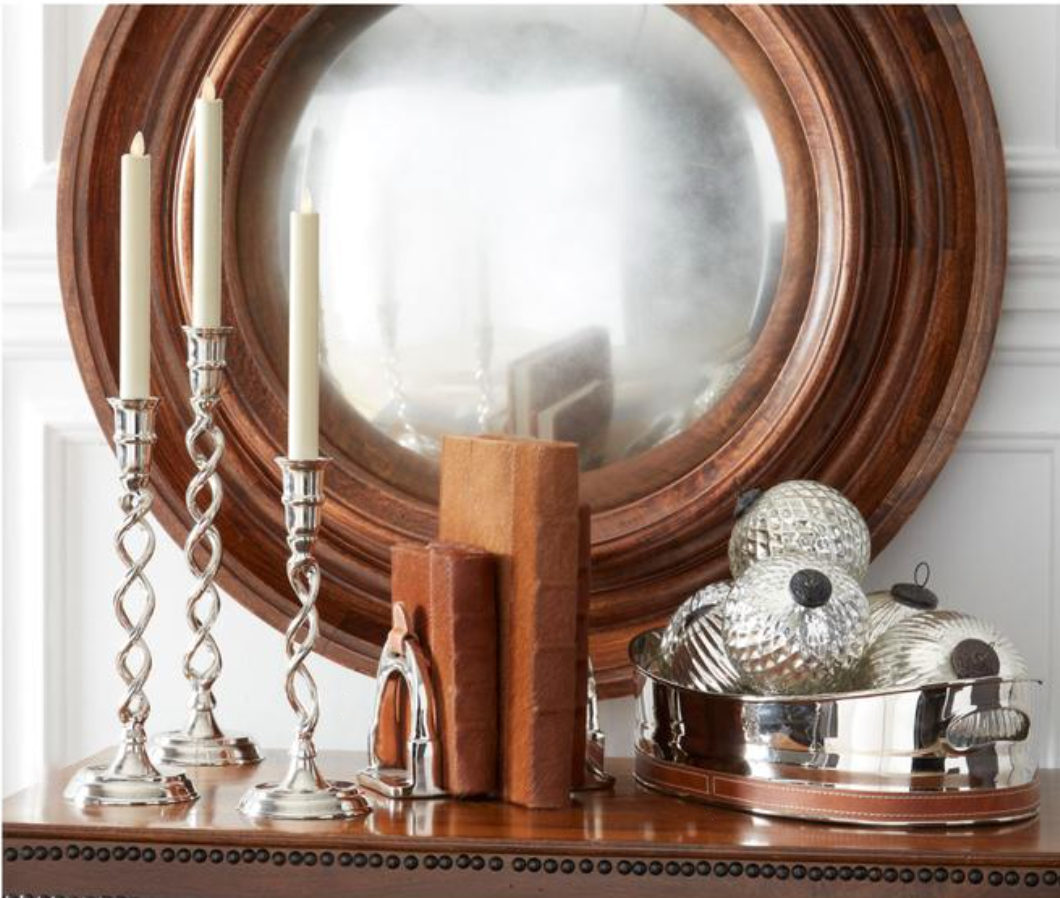 Silver Metal Twisted Taper Candleholders