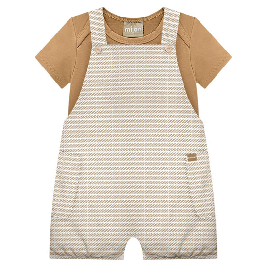 Striped Knit Overall/Onesie Set