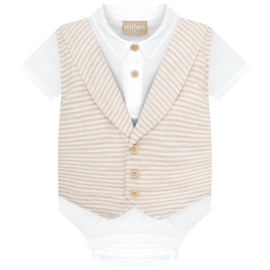 3 Piece Woven Shirt/Vest/Short Set