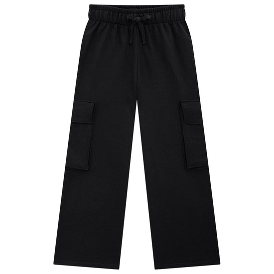 Black Wide Leg Knit Cargo Pant