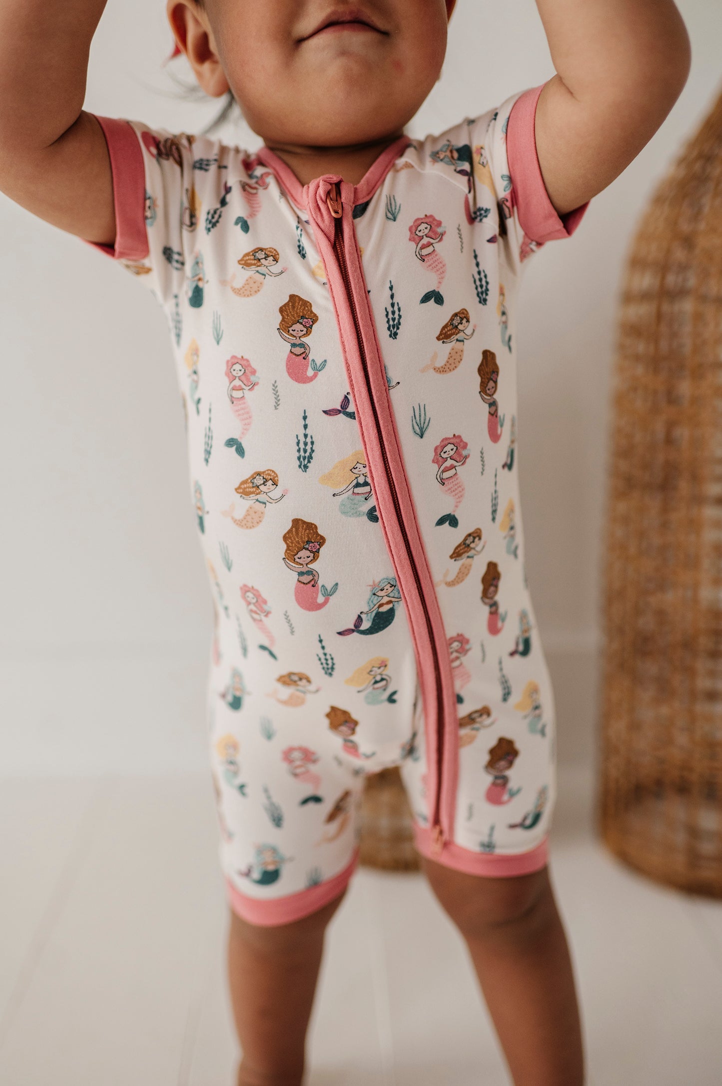 Mermaid Bamboo Summer Zip Romper