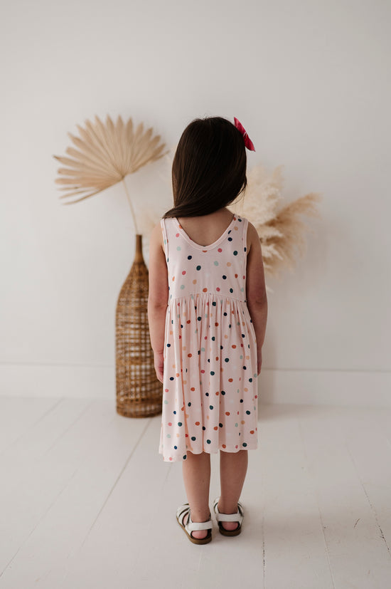 Load image into Gallery viewer, Sweet Dots Henley Tank Dress
