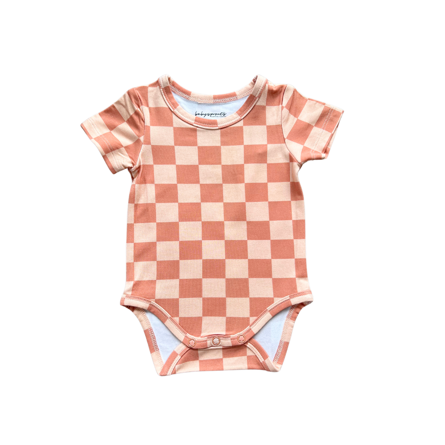 Sunset Checker Short Sleeve Romper