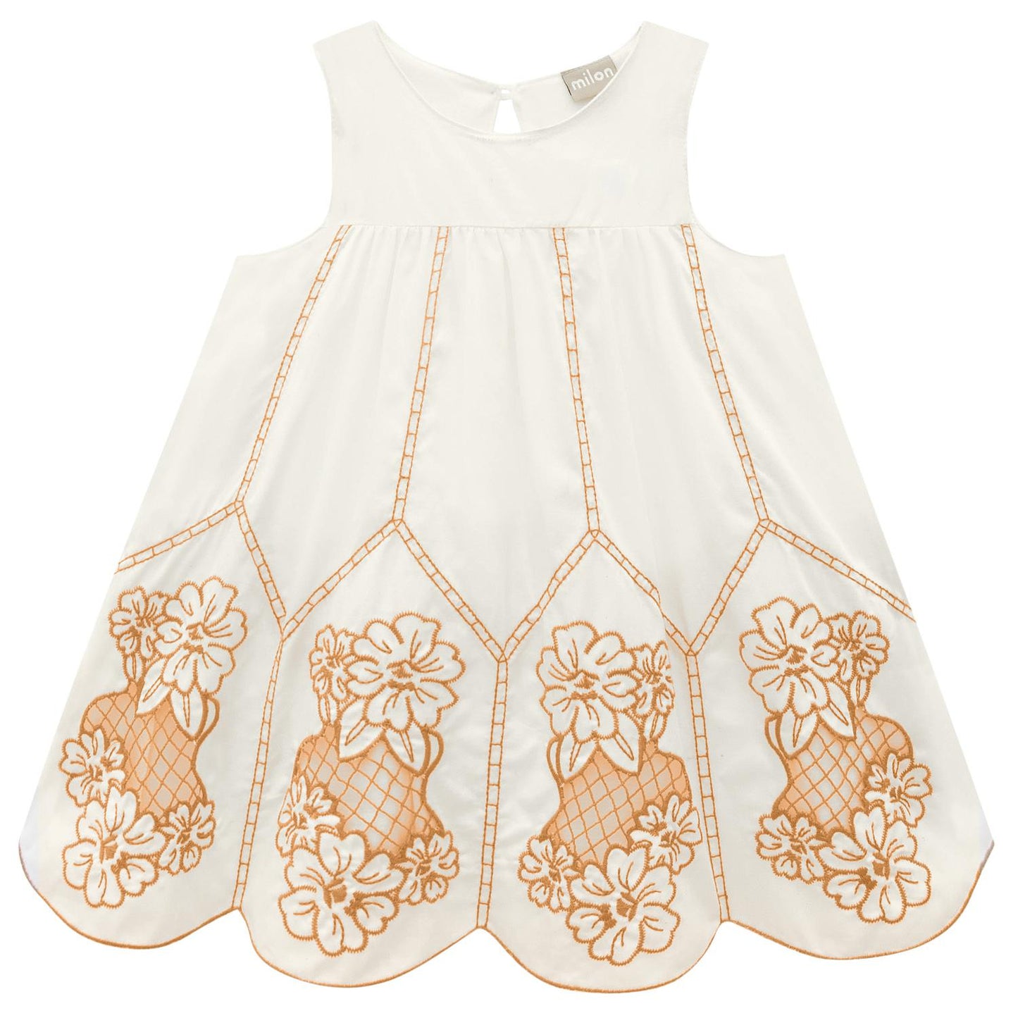 Embroidered Floral A Line Tank Dress