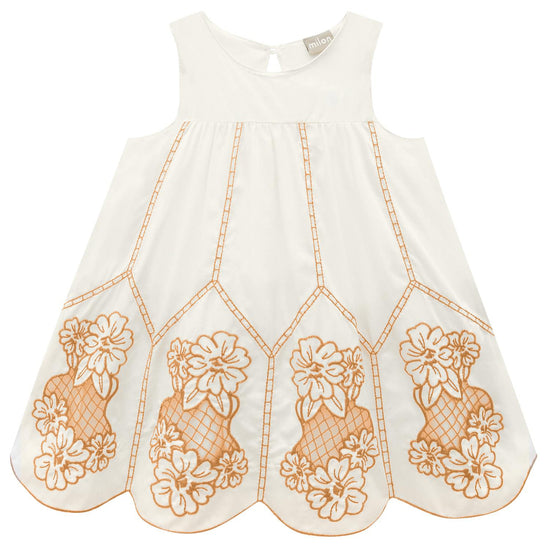 Embroidered Floral A Line Tank Dress