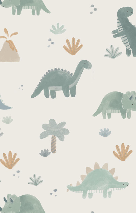 Soft Dinos - French Terry- Green - Uni  Romper