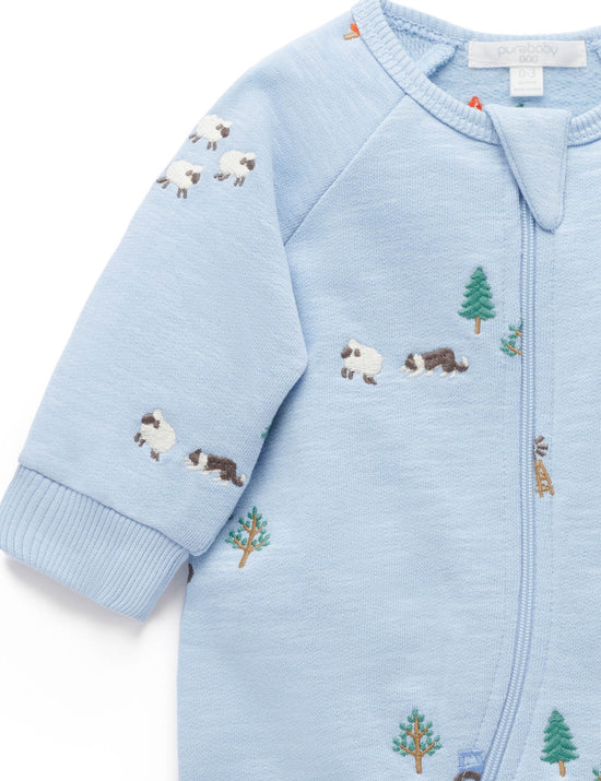Organic Embroidered Fleece Farm Growsuit (Copy)
