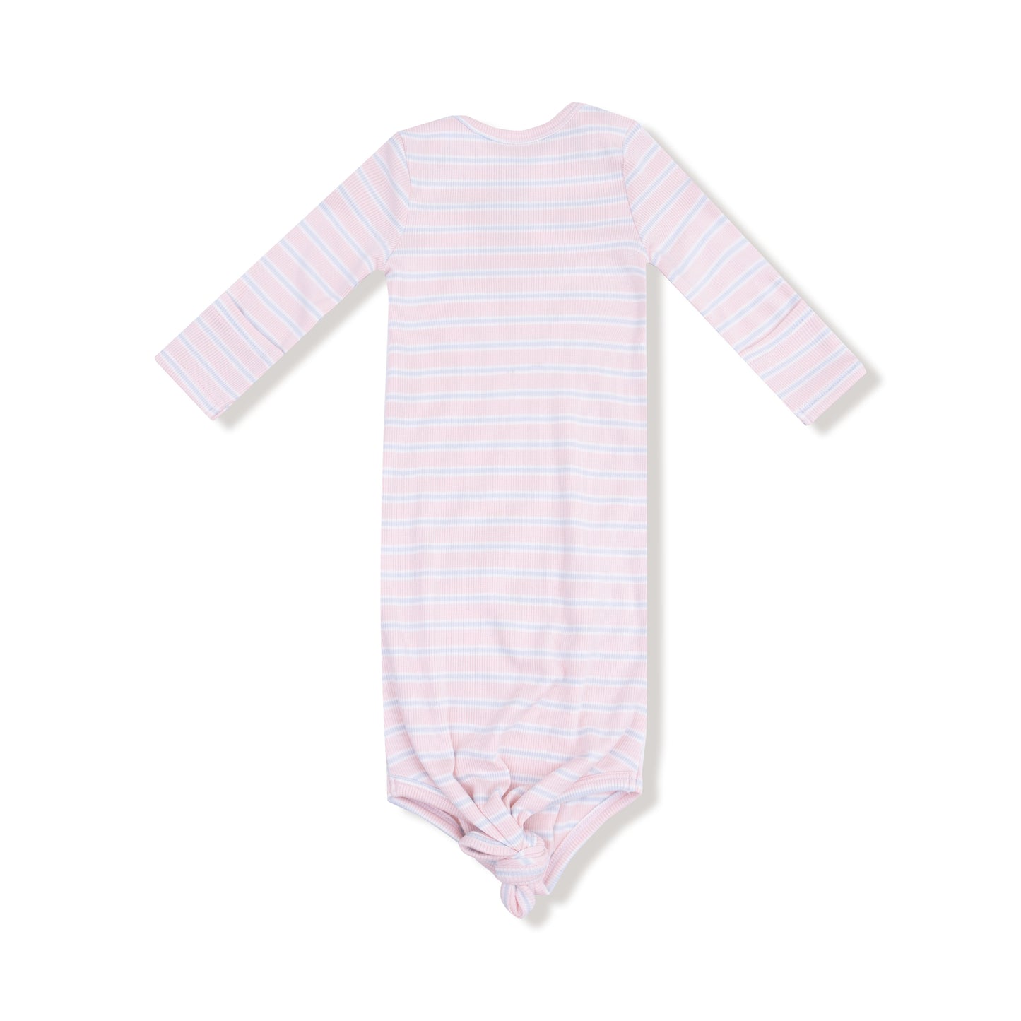 0-3M Pink Multi Stripe Knotted Gown